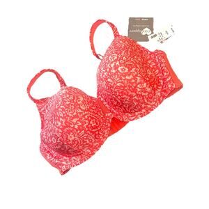 Avène Body 42DD Good Support Underwire Bra Coral Floral Mesh Side NWT Plus Size